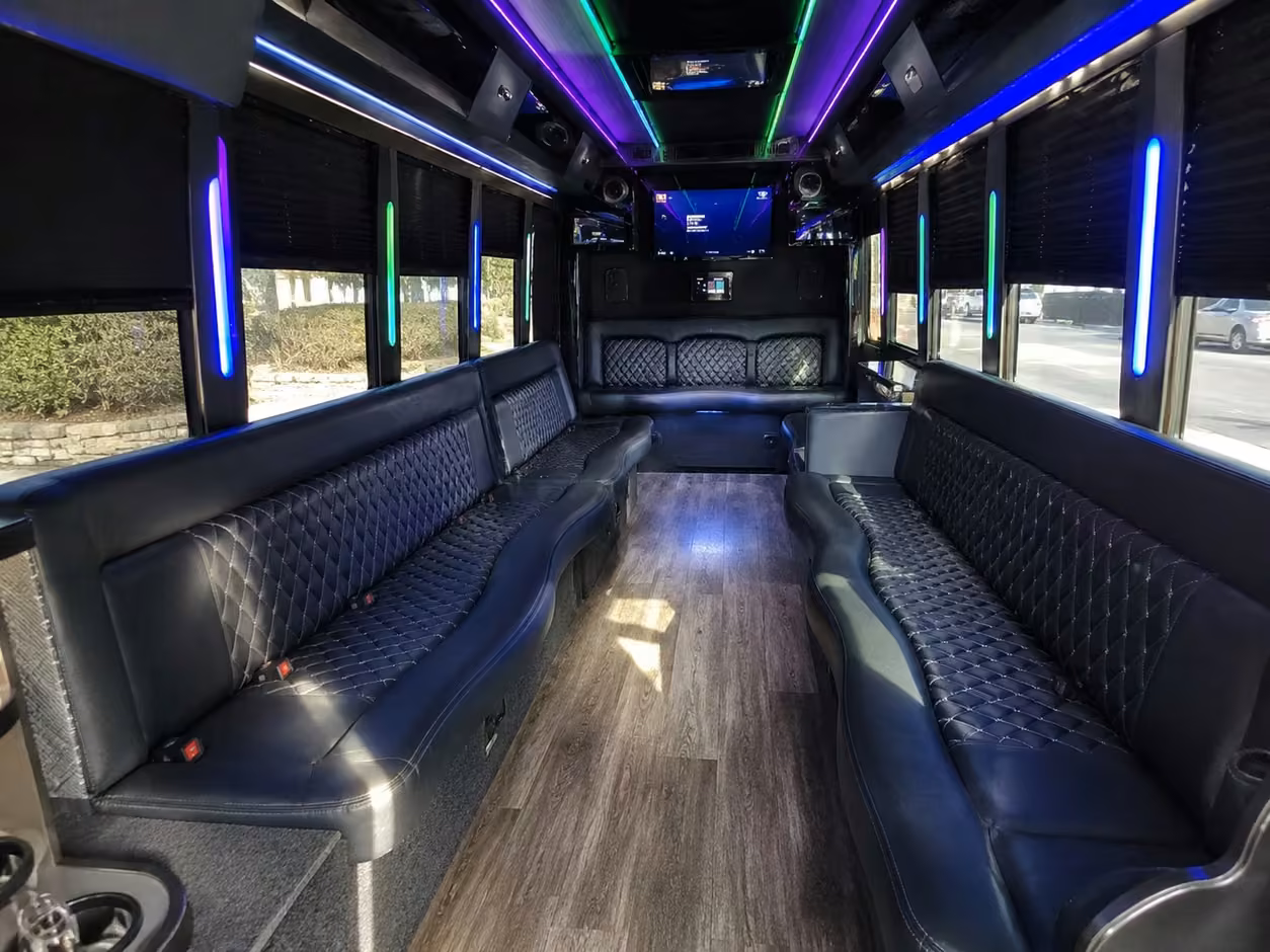 20 passenger party bus interior