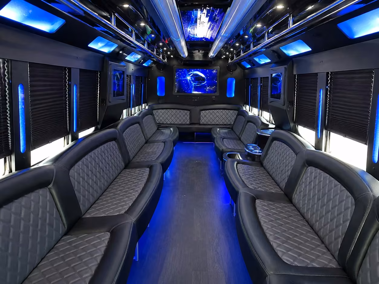 25 passenger party bus inside