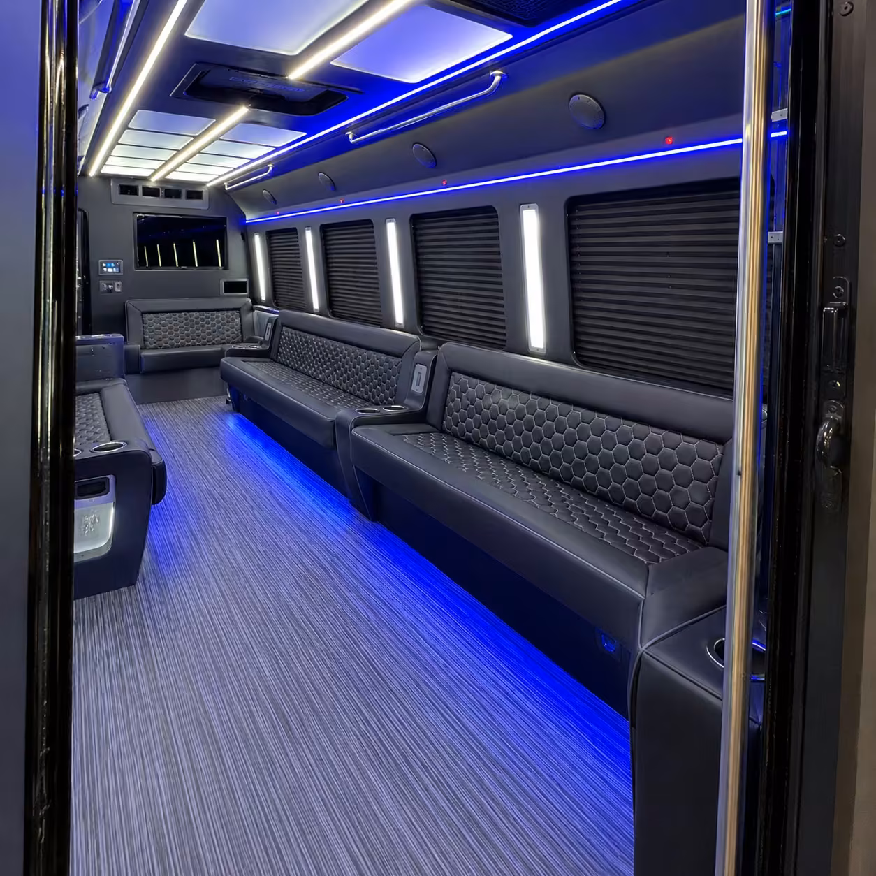 30 passenger party bus inside