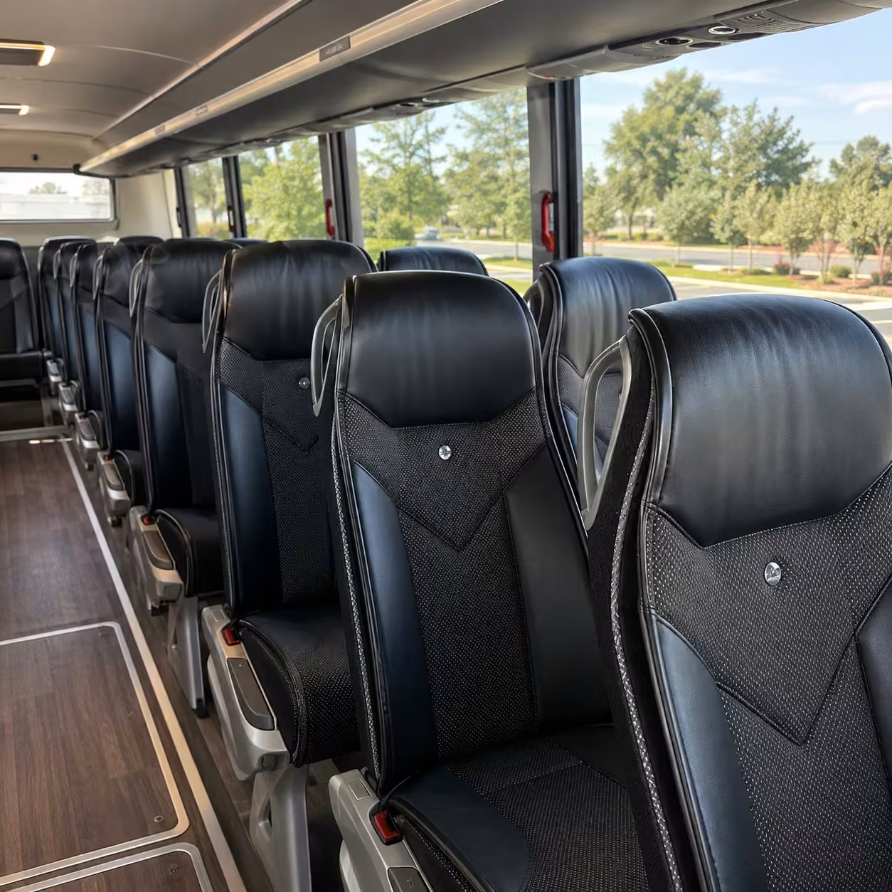 40 56 passenger charter bus inside