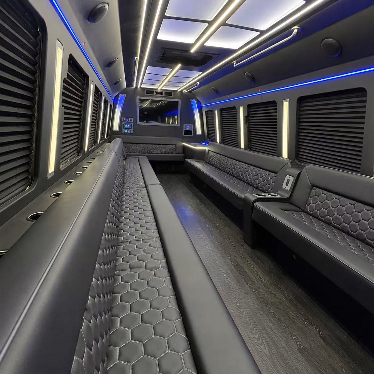 50 passenger party bus inside