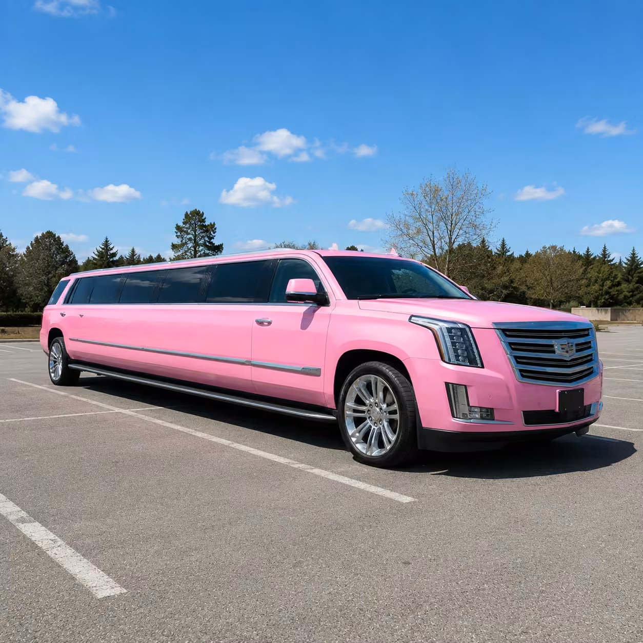 pink limo exterior